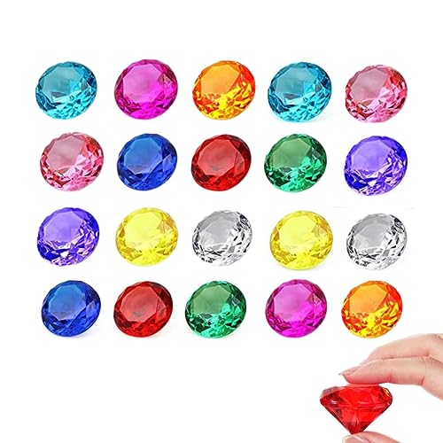 20 Stück Diamanten Kinder,30mm Diamanten Deko Bunt, Diamanten für Kinder Schatzsuche, Diamantenfür Mitgebsel Kinder Geburtstag, DIY, Tischdekorationen,Vasen und Aquarien Deko(10 Farben)
