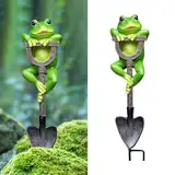 Froschfigur Deko für Garten Landschaft,Gartendeko für Draußen Figuren Deko Frosch Gartenzwerge für Außen Gartenstatue Frosch mit Schaufel Pflanze Dekor für Yard Rasen Patio Skulptur