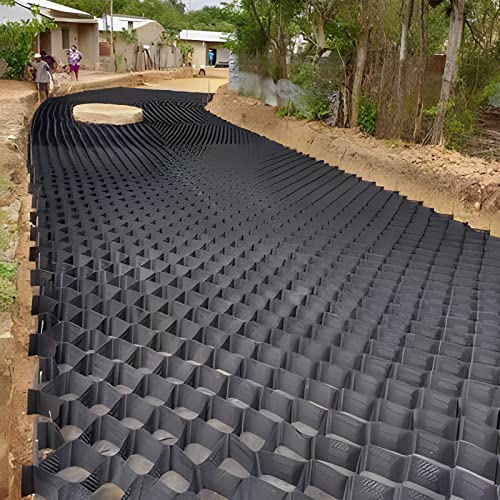 ZYFBD Driveway Geogrid Pflasterklinker zur Erosionskontrolle, durchlässiger Wabengranit-Stabilisator, 6 m x 10 m, Garten/Parklösung