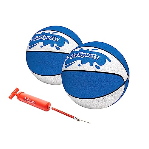 GoSports Blaue Wasser-Basketbälle 2er-Set – Größe 3 (17,8 cm) Pool Basketbälle für Splash Hoop PRO und ähnliche Pool Hoops