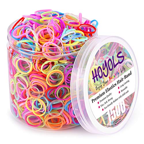 Hoyols Mini-Haargummis für Kleinkinder, 10 farbige Gummibänder für Pferdeschwanz-Halter für Babys, Mädchen, Kleinkinder, Ligas Para Cabello, 1500 Stück