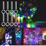 TYXSHIYE 8PCS Korken mit LED Lichterkette Bunt, 2M/78.74in 20LED Flaschenlichter AA Batterie, Immer beleuchten, Weinflaschen Korkenlicht Flaschenlicht für Party Hochzeit Weihnachten