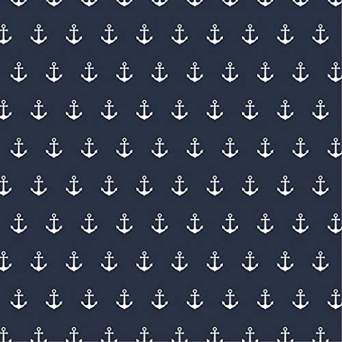® Baumwollstoff Anker Navy Blau Webware Meterware Popeline OEKOTEX 150cm breit - Ab 0,5 Meter