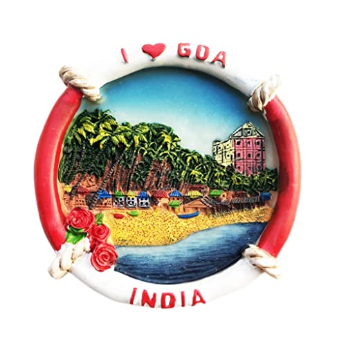 3D-Kühlschrankmagnet, Motiv: India Goa, Souvenir, Geschenk, Kunstharz, handgefertigt, für Zuhause und Küche