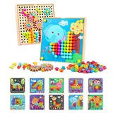 Mosaik Steckspiel 3d mit Zahnrädern,Farbe Steckspiel Mosaik Pegboard Gabelungen,Early Pädagogische Steckspiel für 2 3 4 5 Kinder,Steckspiel Infancia Geschenk aus der Jungen und Mädchen (180 Stück)