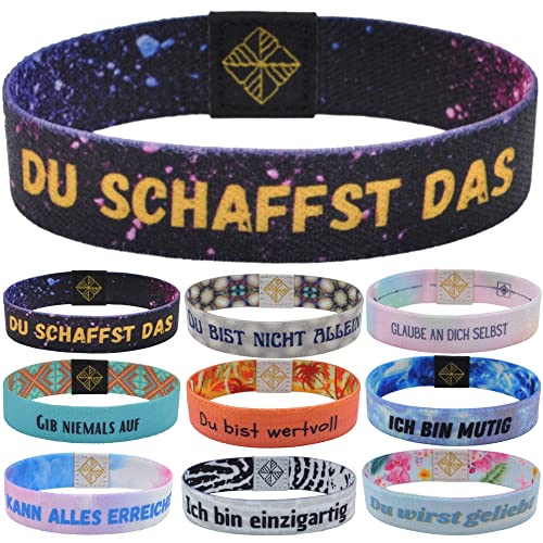 GLAUBENSBAND Größe M Motivations-Armbänder mit Glaubenssätzen - Glücksbringer Armband, Freundschafts-Armband und Energiearmband - geeignet für Kinder, Damen, Herren - perfektes Mitbringsel dsd