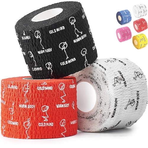WARM BODY COLD MIND Profi Schweißresistent Hook Grip Tape für Gewichtheben - Baumwolle Finger Tape für Krafttraining Powerlifting, Fitness, Lifting Tape, Daumen Band Sticky Weightlifting Tape (6m/5cm)