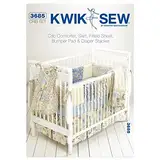 Kwik Sew Mustern K3685 Größe für Babybettchen á 28 x-52 Kinderbett Tröster/Rock/Spannbettlaken/Bumper Pad und Windel Stacker, weiß, 1 Stück