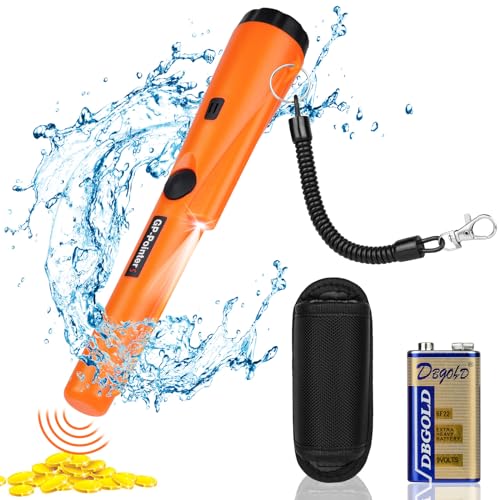 Flintronic Metalldetektor Klein, Tragbar Metallsuchgerät IP66 Wasserdichter, Pinpointer Metalldetektor mit Holster, LED Indicator und 9V Batterie, für Goldsuche, Schmuck, Silber