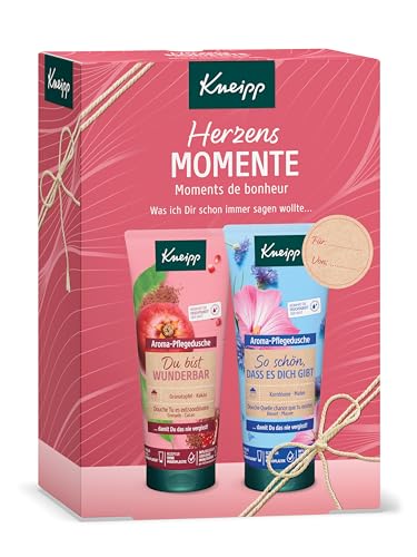 Kneipp Geschenkset Herzensmomente - Geschenkpackung mit 2 Aroma-Pflegeduschen in Originalgröße von Kneipp - Schenken Sie Ihren Liebsten pflegende Verwöhnmomente - 2 x 200ml