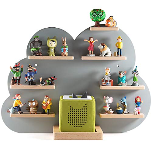 NOR28 Regal kompatibel für bis zu 33 Toniebox Figuren - im Motiv Wolke 40x55x19cm für Jungen und Mädchen | Kinderzimmer, magnetisch, beliebig fixierbar