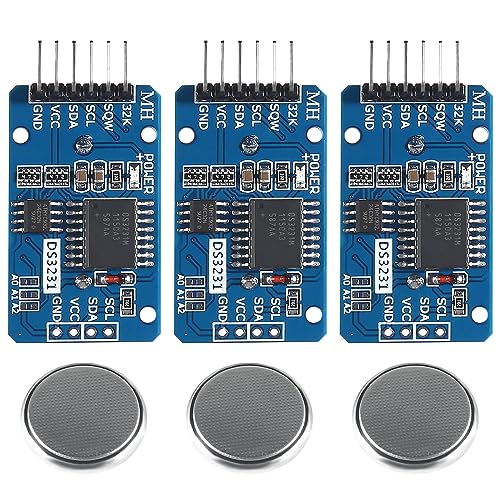 APKLVSR 3 Stück Real Time Clock RTC Modul kompatibel mit DS3231 I2C Echtzeituhr,DS3231 AT24C32 Modul Precision Real Time Clock Module,Uhrmodul IIC RTC-Modul für Arduino,mit Batterie