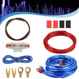 Verstärker Kabelsatz, Anschluss-Set Auto Verstärker Kabel Set, Subwoofer Kabel Set Endstufe Kabel, Car Audio Wire, 800W (10-Gauge Leitung, 4,5 Meter)