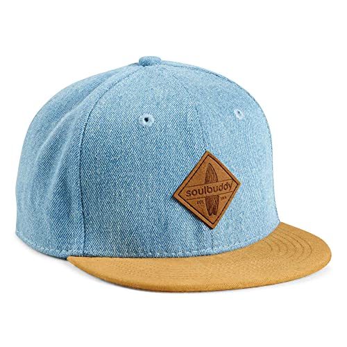 Soulbuddy Kinder Cap Schirmmütze Kinder – Snapback Cap Kinder – Mütze Jungen – Mütze Mädchen – Kappe Kinder – Sonnenhut Kinder – 3 Größen verfügbar – Hellblau – Größe L