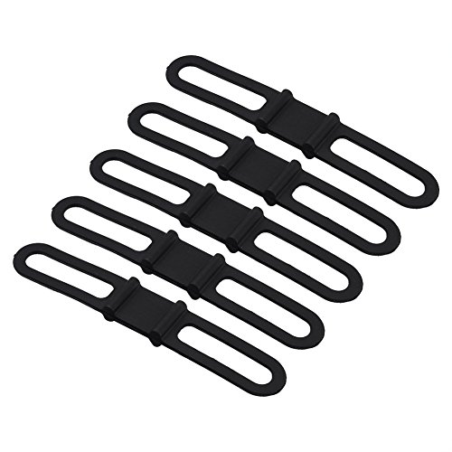 5 Stücke Fahrrad Silikon Band, Mehrzweck Radfahren Fahrrad Silikon Festgurt Verband Lenker Halter für Taschenlampe Handy Navigation MP3 Wasserflasche