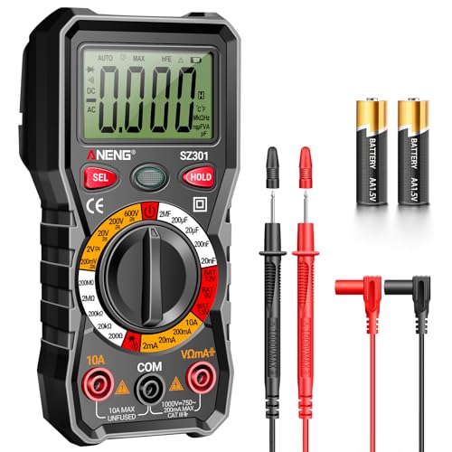 ANENG Multimeter Digital Voltmeter Batterietester Spannungsprüfer Durchgangsprüfer Ohm Volt Ampere Messgerät AC/DC Spannung Strom Widerstand Diode,Großes LCD-Anzeige Elektrische Werkzeuge