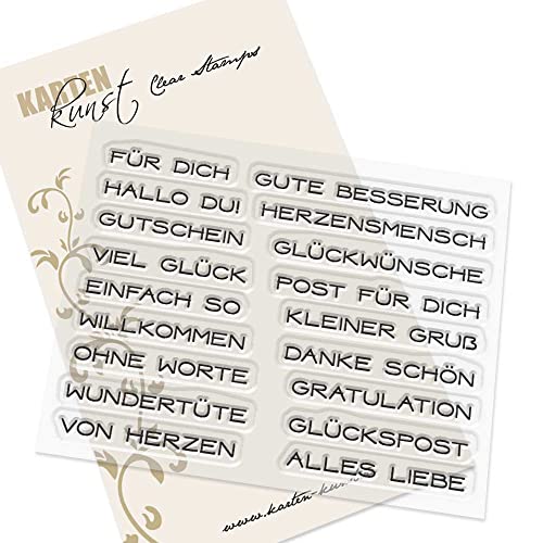 Clear Stamp-Set Motiv-Stempel Karten-Kunst Worte & Sprüche deutsch KK-0232 - Textrahmen-Worte