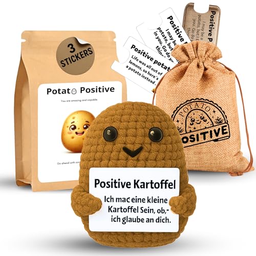 Uonel INDUSTRY Positive Kartoffel Positive Potato (besonderes Geschenkpaket) Kreative Strickwolle Kartoffel Puppe - Kleine Umarmung Glücksbringer - Mutmacher Geschenk -Gute Besserung Geschenk