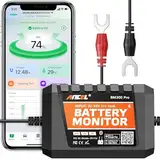 (Upgraded BM300) ANCEL BM300PRO 6V 12V 24V KFZ Batteriemonitor - Bluetooth 5.3 Auto Batterie Überwachung mit Lade-, Startsystemtest & Alarm, IP67 Wasserdicht Batteriewächter für LKW Auto Motorrad Boot