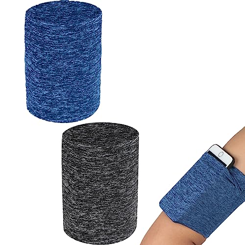 WJRQD Armschlaufen-Armband-Halter, Handyarm-Halterung, praktisch für die meisten Handy-Geräte, Sport, Outdoor-Aktivitäten,Weißblau und Heidegrau-2 Stück