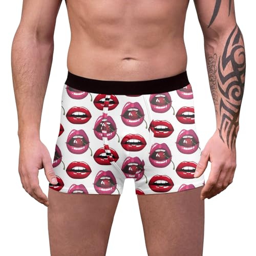 WKAYsIV Unterhosen Lustig lustig sitzende Boxershorts mit mittlerer Taille Ski Unterwäsche Herren Kurz (White, XL)