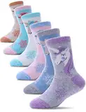 PROETRADE Kinder Mädchen Jungen Socken Warme Wolle Wandersocken Sportsocken Wollsocken Dicke Thermosocken Wintersocken Weihnachtssocken Geschenke Kindersocken 6 Paare(Einhorn,8-12 Years)