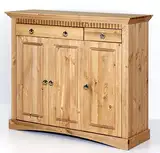 clever-moebel 3trg. Kommode aus Kiefernholz gelaugt/geölt, Schrank, Sideboard