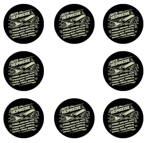 48 Stück Aufkleber 4cm rund Gute Heimreise Syrien Ukraine Remigration Sticker Sparpack gut haftend Aktiv werden 5 cm