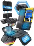 SEVEN WAVES [VERGLEICHSSIEGER] - Seat Guard Pro® – All IN ONE Kindersitzunterlage mit 12 Jahren Garantie – Mehrfach Ausgezeichnet – Sitzschutz Auto (Schwarz)