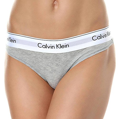 Calvin Klein Damen String Tanga, Grau (Grey Heather), M