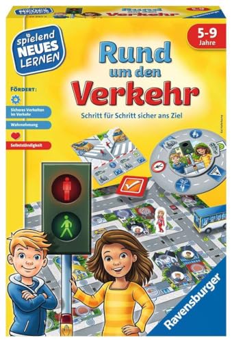 Ravensburger Lernspiel Rund um den Verkehr 24997, Kinderspiel, ab 5 Jahren, für 2-4 Spieler