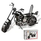 Deko Motorrad Vintage Eisen Kunst Metall Deko Geschenk Motorrad Modell Sammlereisen Skulptur Dekoration Motorrad oder als lustige Geschenkidee Art Dekoration Ornamente für Home Office, Silber