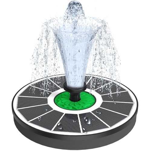 SZMP Solar Springbrunnen für Außen 2025 Neue, 3.5W Glas Solar Teichpumpe mit 8 Düsen & 4 Fixe Rohre Solar Wasserpumpe Solar schwimmender Fontäne Pumpe für Gartenteich Oder Springbrunnen Vogel-Bad