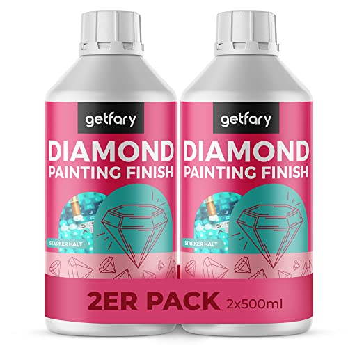 getfary Diamond Painting Finish 2X 500ml - Transparente Diamant Painting Versiegelung für bis zu 32 Bilder (50x50cm)