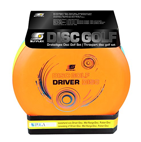 Sunflex DISC Golf Set | Disc Golf Spiel | DREI Wurfscheiben Verschiedene Distanzen | perfekte Flugeigenschaften | Wettkampf zugelassen