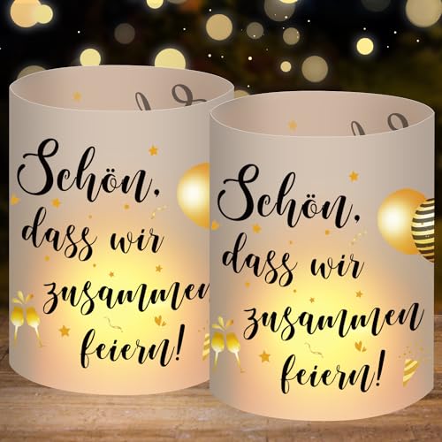 16 Windlicht Tischdeko Geburtstag, Hochzeits Windlichter Tischdeko Junge Mädchen Schön, DASS wir zusammen feiern für für Hochzeitsdeko Silvester Party Taufe Teelichter/Kerzen