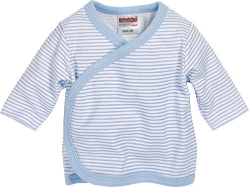 Schnizler Unisex Baby Flügelhemd Langarm Ringel 800203, 17 - Bleu, 56