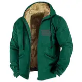 KONG JIMFAN Sweatjacke Herren One Piece Regenjacke Übergröße Herren Jeansjacke Moderne Winterjacken Herren Jacket Unterhemden Motorrad Jacke Herren Leder Hoodie Jacke Herren(Dark Green,4XL)