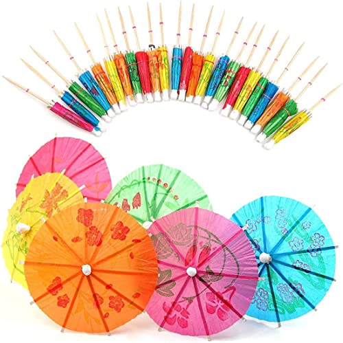 MaoNativey Cocktail Dekoration Papier, 50 Pcs Cocktail Dekoration Papier Getränkedekoration Sonnenschirme,Cocktail Dekoration Hawaiian Party Sticks Cocktail Dekoration