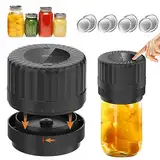 Electric Mason Jar Vacuum Sealer Kit für Breite und Normale Öffnung, HUIJUTCHEN Vakuumversiegelungsmaschine für Lebensmittel mit LED Anzeige Einmachglas Versiegelungs Set für die Lebensmittellagerung