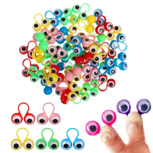 OUDQFCJ Auge Finger Spielzeug,Augapfel Finger Puppet Ringe,Augen Fingerpuppen,Große Augen Finger Ring,Fingerpuppe Pädagogisches Fingerspielzeug,Augapfel Finger Ringe Glubschaugen 30pcs