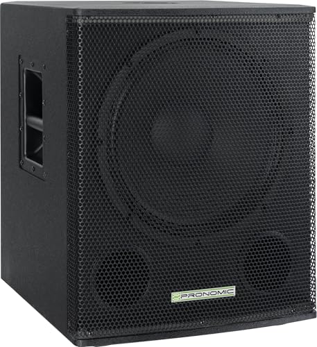 Pronomic SA-15 SUB Aktiv Subwoofer - 1x 15 Speaker mit Bassreflex-Öffnungen - 600 Watt Spitzenleistung - max. SPL: 124 dB - 35mm-Flansch - schwarz