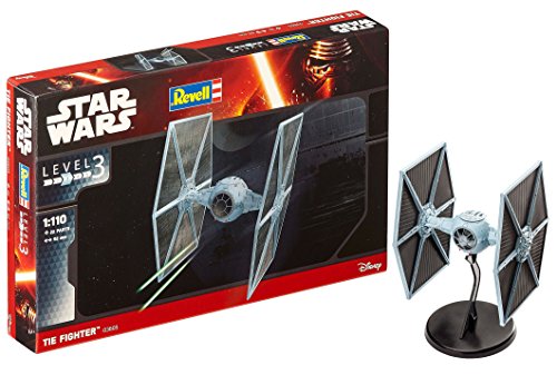 Revell RV03605 Modellbausatz Star Wars TIE Fighter im Maßstab 1:110, Level 3, originalgetreue Nachbildung mit vielen Details, einfaches Kleben und Bemalen, 3605