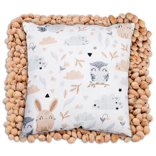 Kirschkernkissen Wärmekissen Mikrowelle für Neugeborene und Erwachsene für Nacken Schulter und Rücken - Wärme und Kälte Kinder Kissen Baby Pillow mit Kirschkerne 25 x 25 cm