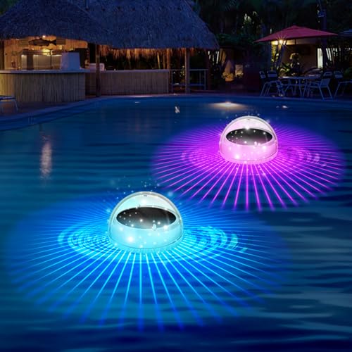 morxinle Solar Poolbeleuchtung,Schwimmende LED Pool Licht mit Farbwechsel Wasserdicht Teichbeleuchtung für Pool Deko,Unterwasser Licht für Schwimmbädern,Wasserparks verwendet und Pool (2)