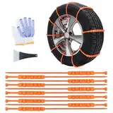 mizikuu 10 Stück Schneeketten, Universal Reifenketten Anti Rutsch Auto Schneeketten Notfall Anti Notfallzugketten Wiederverwendbar Geeignet für Pkw,Geländewagen,Lkw,Suv