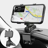 TOFURT Auto Handyhalter Handyhalterung 360-Grad-Drehbar - Dashboard Handyhalter Autocliphalterung Car Phone Mount Geeignet für 4 bis 7 Zoll Smartphones