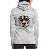 Spreadshirt Österrreich Adler Wappen Frauen Kapuzen-Fleecejacke, XL, Hellgrau meliert