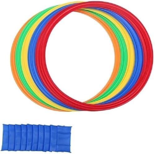 Générique Buntes Hula-Hoop-Reifen-Set für Indoor-Sport, Fitnesstraining, Familien-Sprungreifen, Aktivitätsspielzeug für Kinder, Geschenk für Kinder, körperliches Spielzeug (48 cm)