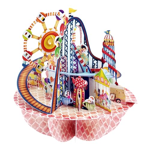 Santoro Pirouette, 3D-Pop-Up-Grußkarte - Messegelände - Jahrmarkt Themenpark Spaß Achterbahn Geburtstag Karussell Riesenrad Spielplatz Disneyland Anziehungen | Für Freunde, Kinder, Für Vater
